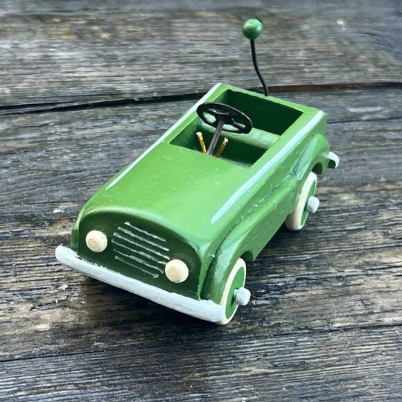 Vintage Lot Christmas Ornaments Kiddie Car Metal Wagon Wood Toy Dollhouse Cars - Picture 5 of 15